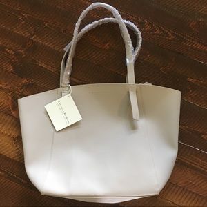 Donna Karan Vegan Cream Tote Bag